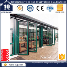 Puerta plegable de aluminio de gran brillo con 3500 PA Dwp